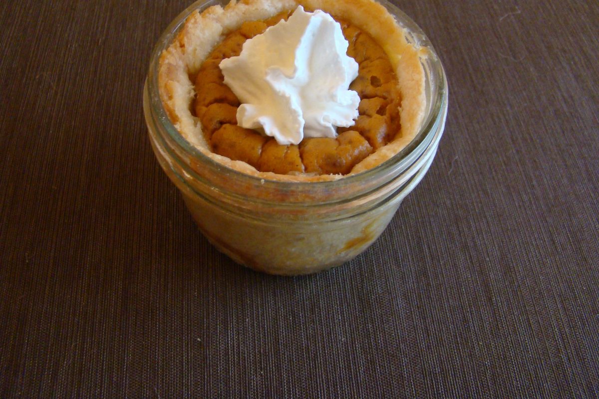 Individual pumpkin pies baked in mason jars are easy and fun. (Maggie Bullock)
