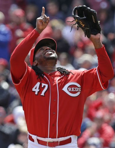 Reds starter Johnny Cueto leads MLB with 1.43 ERA. (Associated Press)