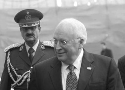 
U.S. Vice President Dick Cheney arrives Tuesday for a meeting with Afghan President Hamid Karzai in Kabul, Afghanistan.
 (Associated Press / The Spokesman-Review)