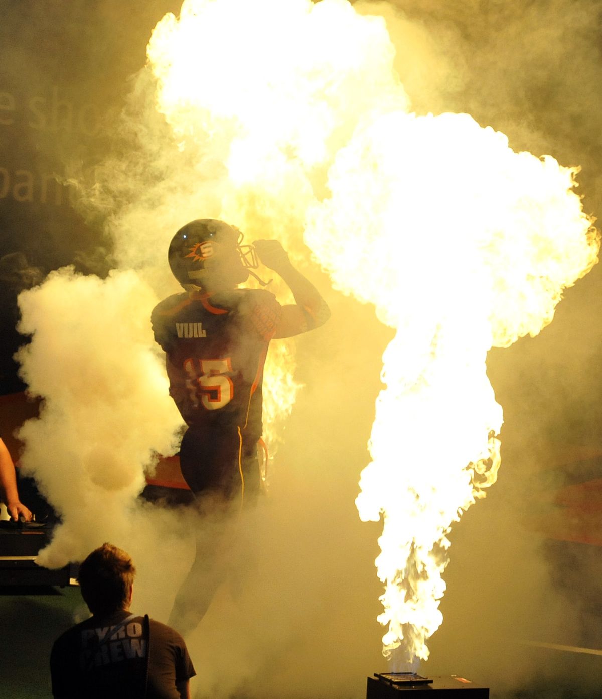 Spokane Shock Raul Vijil is introduced to the crowd before playing the Arizona Rattlers, April 30, 2011, in the Spokane Arena. (Dan Pelle / The Spokesman-Review)