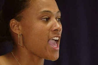 
Sprinter Marion Jones called for a public hearing in her campaign to clear her name and prevent drug allegations from keeping her out of the Athens Games. 
 (Associated Press / The Spokesman-Review)