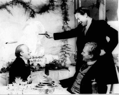 Orson Welles, right, starred in the masterpiece “Citizen Kane,” based on the life of William Randolph Hearst. (Associated Press / The Spokesman-Review)