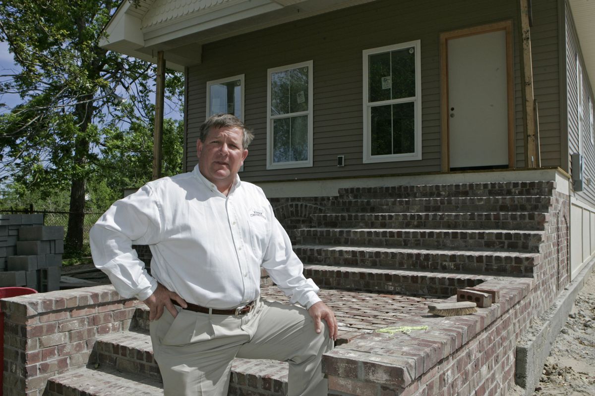 Construction company owner Wes Wyman poses on the steps of a home he’s building in New Orleans.  (Associated Press / The Spokesman-Review)
