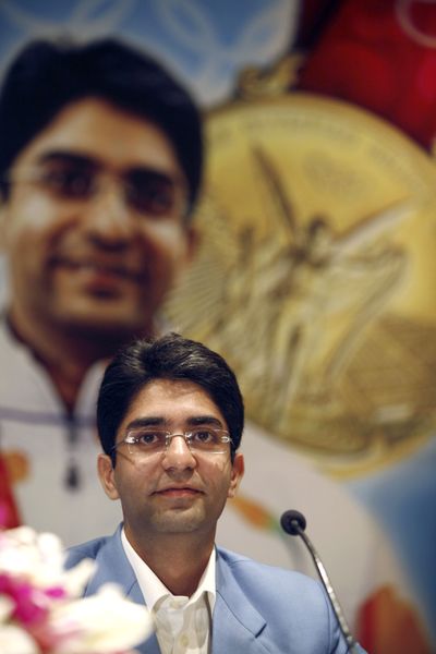 Associated Press Abhinav Bindra won the gold medal in the 10-meter air rifle, giving India its first medal of the Olympics. (Associated Press / The Spokesman-Review)