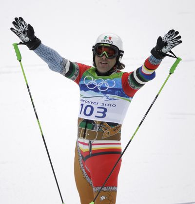 Hubertus Von Hohenlohe, of Mexico, skied in the men’s giant slalom Tuesday.  (Associated Press)