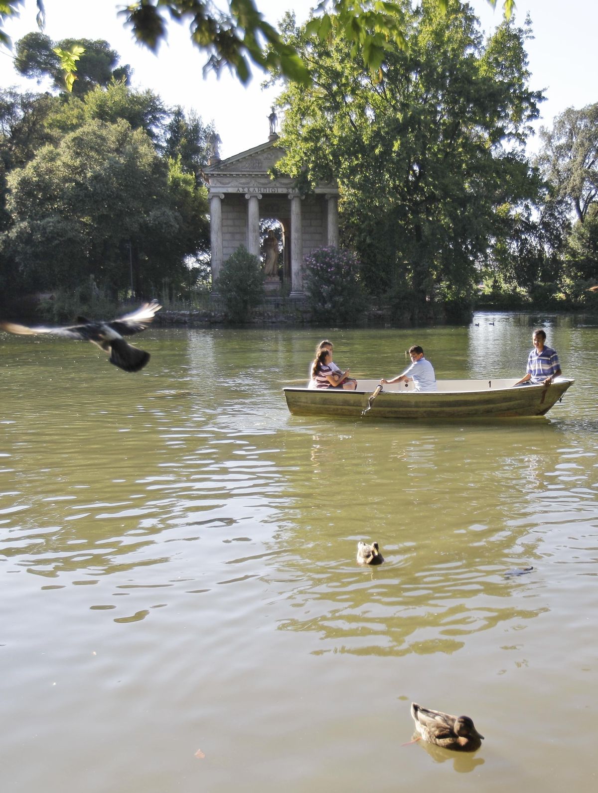  A view of the lake at Villa Borghese in Rome. In the book “Eat, Pray, Love,” author Elizabeth Gilbert identifies it as one of her favorite fountains in Rome. 