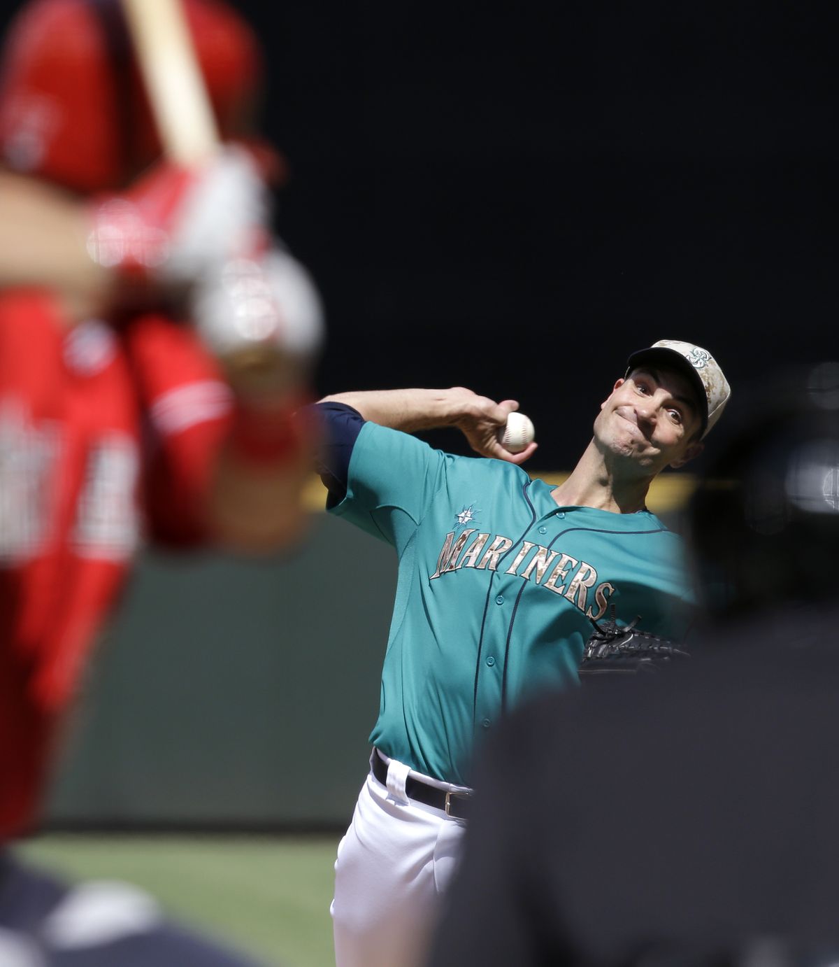 Chris Young continues to impress at Safeco Field, limiting Angels to two hits over 6 1/3 innings in M’s win. (Associated Press)