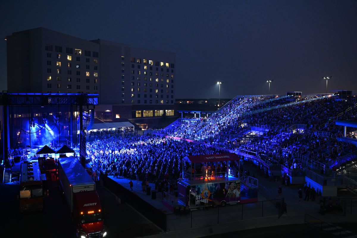 The sold-out crowd cheers for Billy Idol on Aug. 12 at Northern Quest Resort & Casino in Airway Heights. (Jesse Tinsley/The Spokesman-Review)