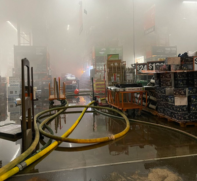 A fire at a Home Depot store in north Spokane on May 19 caused several million dollars in damage.  (courtesy)