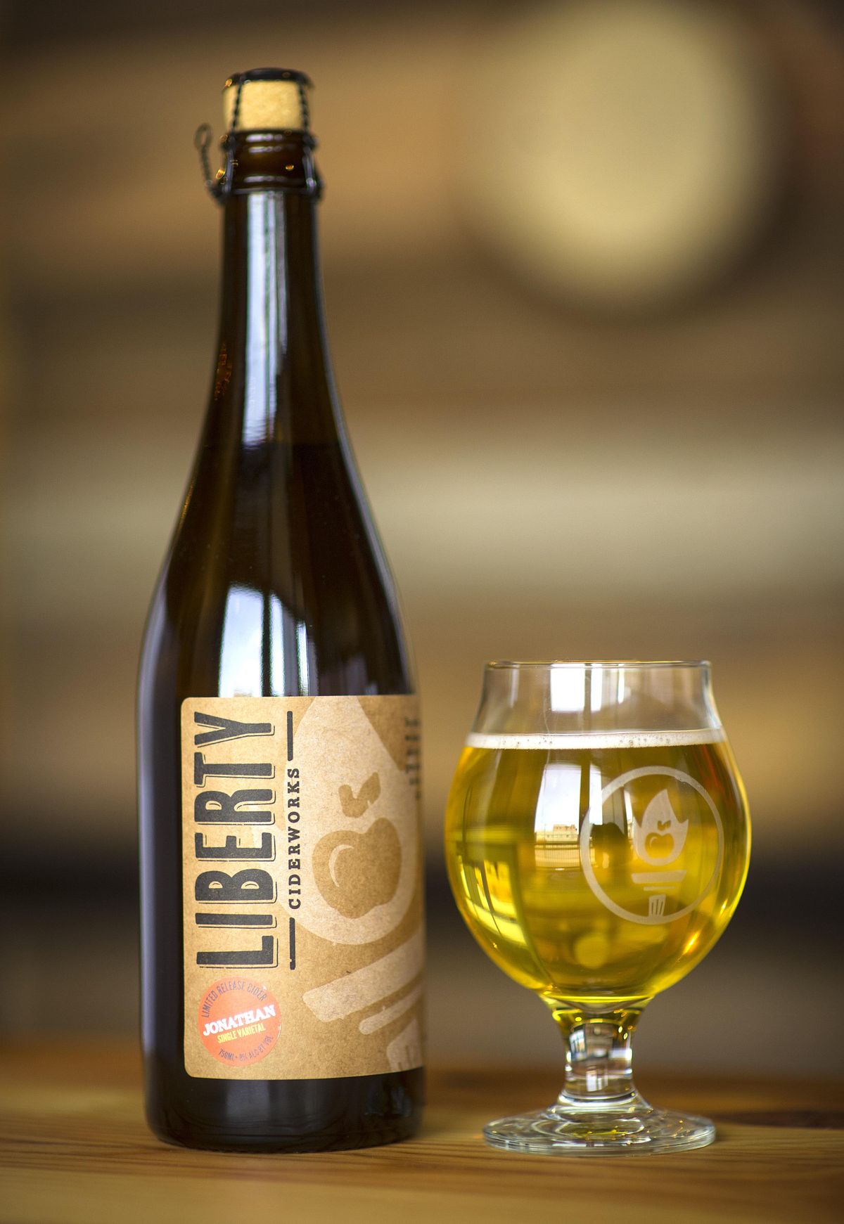 Liberty Ciderworks limited release Jonathan Single Varietal. Jonathan apples in a single-varietal cider delivers fresh apple aromatics and characteristic citrus-like overtones. (Colin Mulvany / The Spokesman-Review)