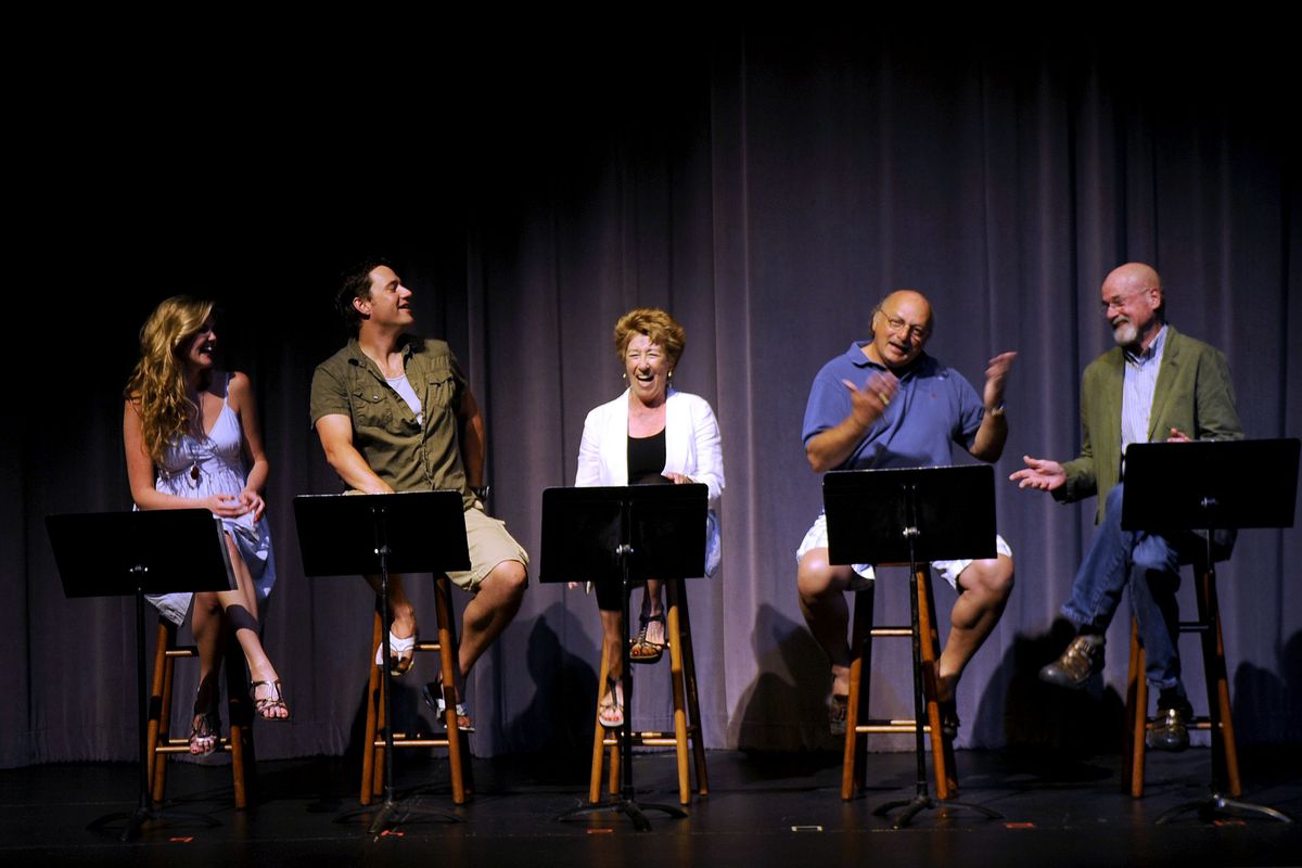 The cast of “Over the River and Through the Woods,” includes, from left, Jessica Skerritt, Dane Stokinger, Ellen Travolta, Dennis Franz and Jack Bannon. Patty Duke is also part of the cast. The Coeur d’Alene Summer Theatre production will be held Wednesday night at North Idaho College’s Schuler Performing Arts Center. (Kathy Plonka)
