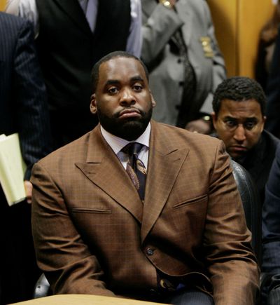 Detroit Mayor Kwame Kilpatrick sits in Wayne County Circuit Court in Detroit on Thursday.  (Associated Press / The Spokesman-Review)