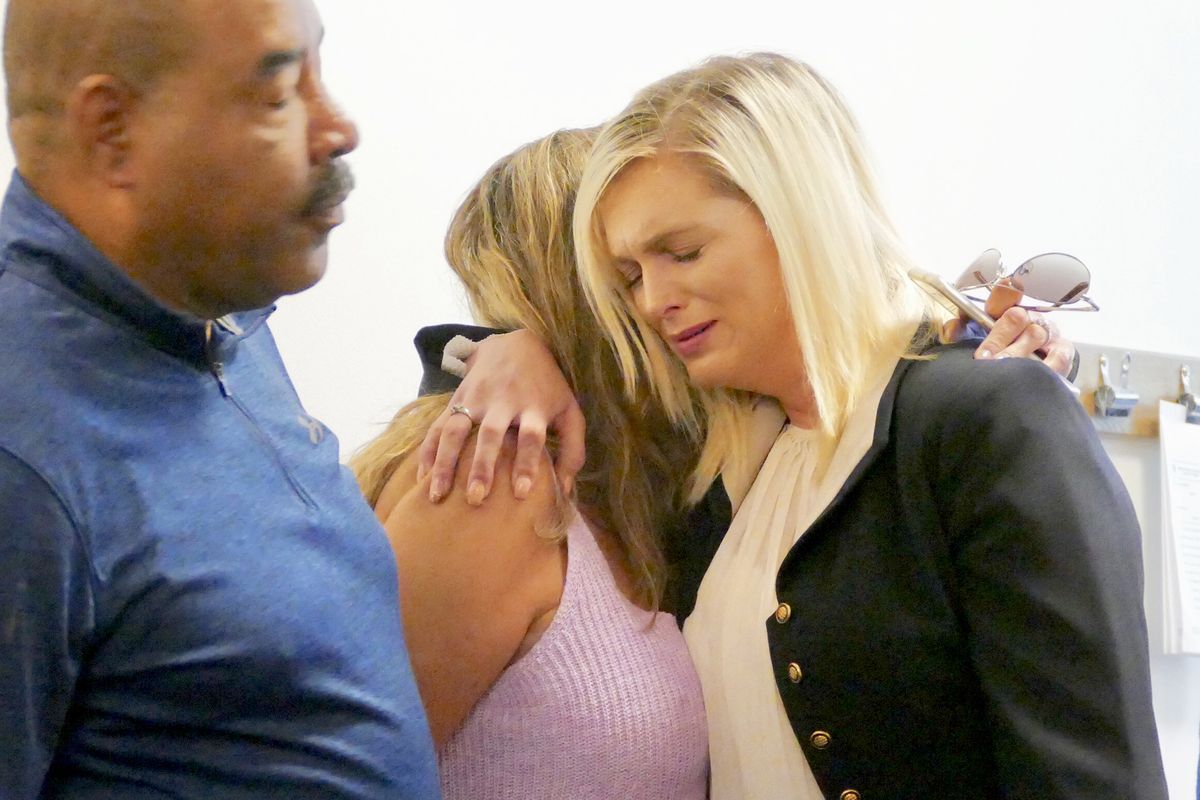 Cynthia L. Khaleel, then 31, is shown after her acquittal in 2018. She had been charged with second-degree murder in connection with the killing of 5-year-old Gary Blanton III, who died from a fractured skull in 2015. She is now facing a murder trial in the killing of Justin Daniel. (Jesse Tinsley/The Spokesman-Review)