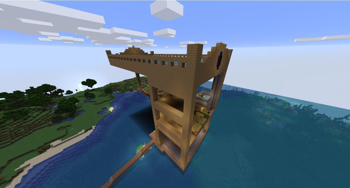 A player’s creation in a Spokane-centric server of the popular online game Minecraft is seen here in this March 31, 2020 photo. Justin Achziger started the server as a way for local players to pass the time while stuck inside. (Justin Achziger)