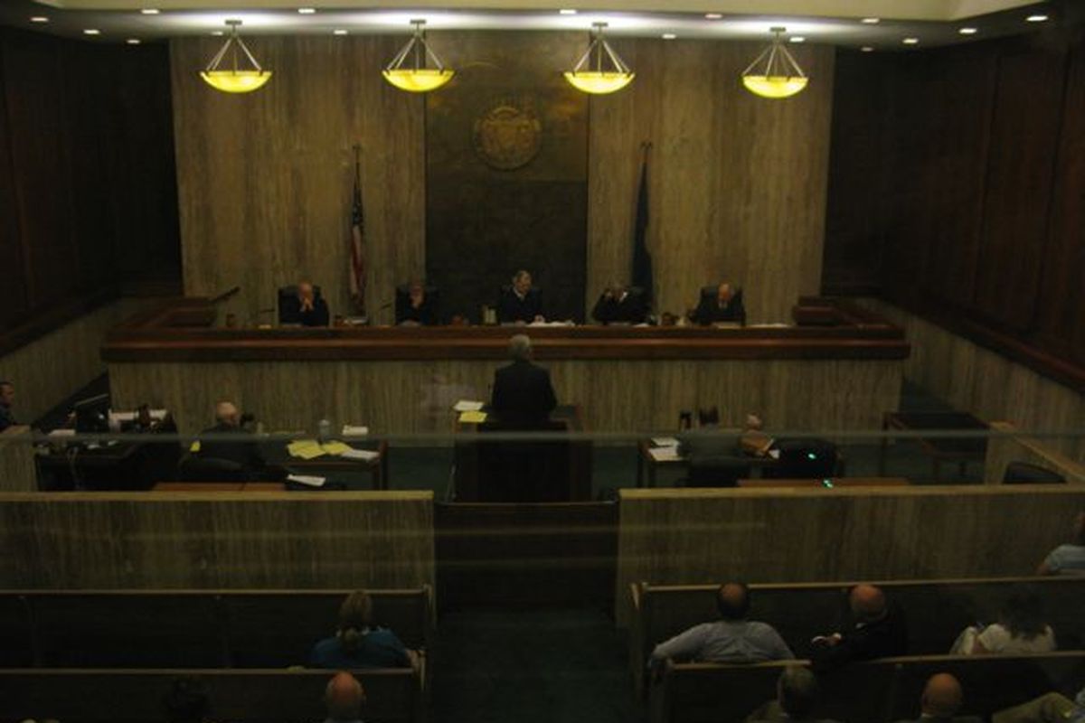 The Idaho Supreme Court hears an appeal from District Judge John Bradbury, of Lewiston, of the Idaho Judicial Council