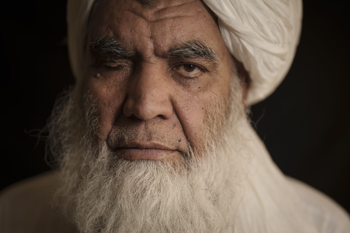 Taliban leader Mullah Nooruddin Turabi poses for a photo in Kabul, Afghanistan, Wednesday, Sept. 22, 2021. Mullah Turabi, one of the founders of the Taliban, says the hard-line movement will once again carry out punishments like executions and amputations of hands, though perhaps not in public.  (Felipe Dana)