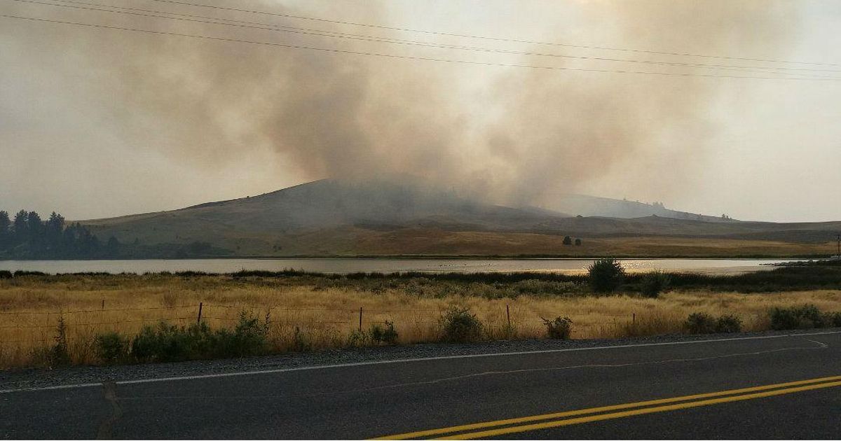 100 firefighters on scene as blaze west of Medical Lake grows to over