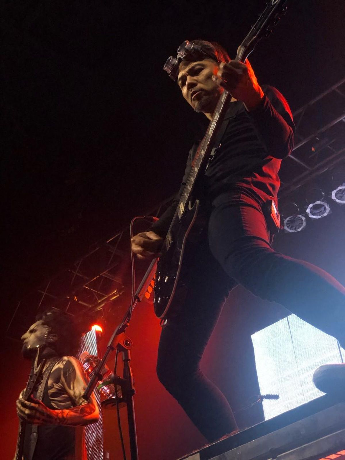 Static-X guitarists Xer0 and Koichi Fuduka play the “Wisconsin Death Trip” album in its entirety at the Knitting Factory on Thursday. (Johnathan Curley / The Spokesman-Review)