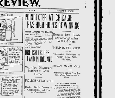 The Spokesman-Review’s editorial page was a staunch supporter, and the editors certainly believed that a Poindexter victory was in the cards. (SR archives)