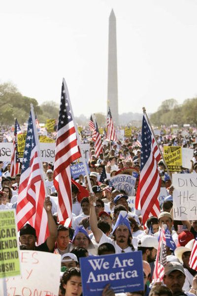 
Supporters for immigration rights gather for a rally at the National Mall in Washington, D.C., on Monday. 
 (Associated Press / The Spokesman-Review)