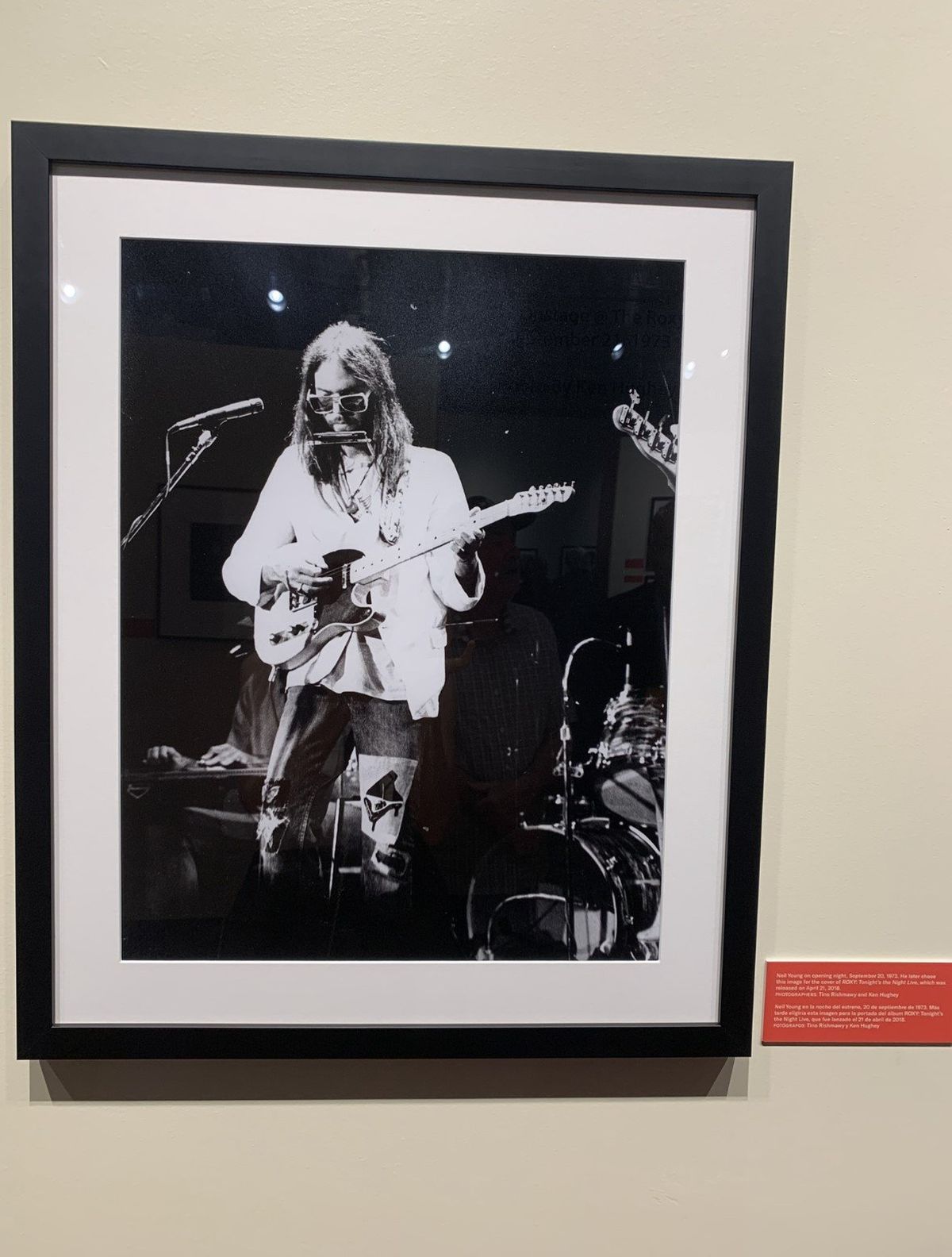 Ken Hughey’s photo of Neil Young, captured at the Roxy in 1973, is in an exhibition at the Grammy Museum celebrating the club’s 50 years. 