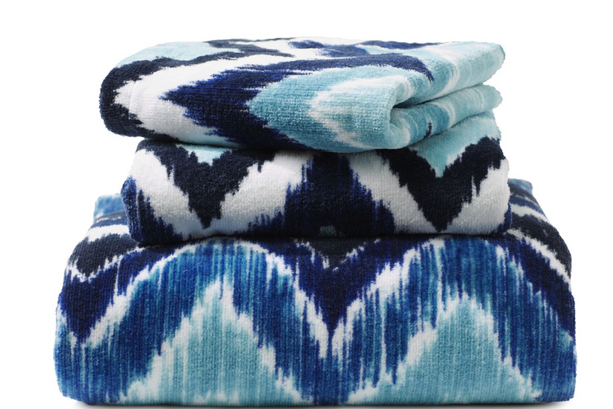 Towels in various shades of blue are a simple, inexpensive way to introduce blue into spring décor.