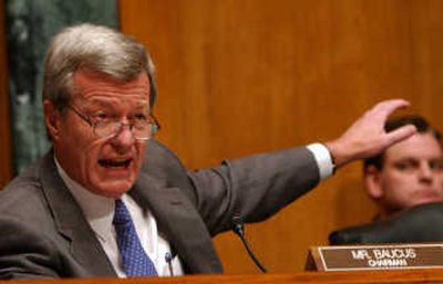 
Senate Finance Committee Chairman Max Baucus, D-Mont., leads a hearing Tuesday on President Bush's proposed budget. Associated Press
 (Associated Press / The Spokesman-Review)