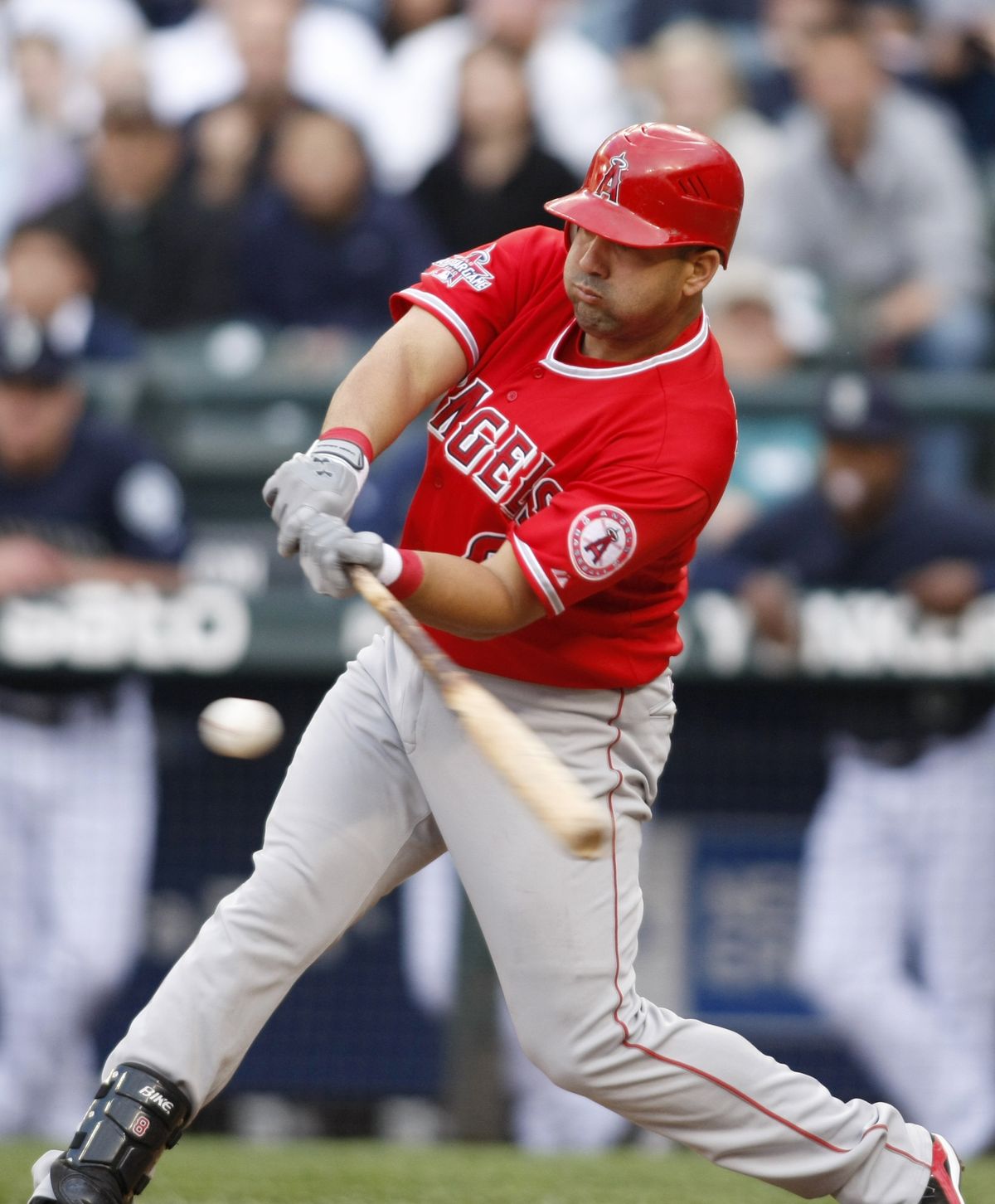 Kendry Morales got the Angels started with a three-run double in the first inning.  (Associated Press)