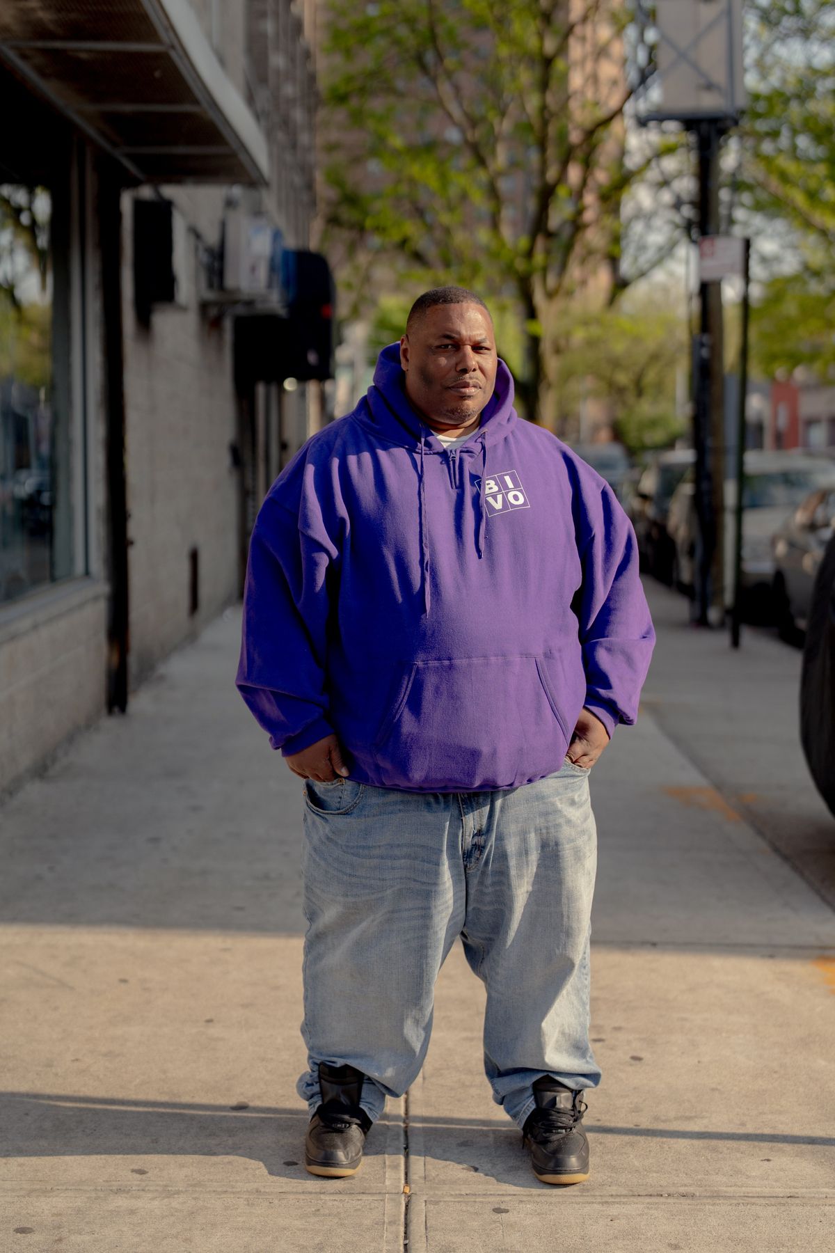 Dushoun Almond, known as Bigga, in the Brownsville neighborhood of Brooklyn, April 26, 2023. He has the hard-won experience to help him talk people out of decisions they may regret. (Amir Hamja/The New York Times)  (AMIR HAMJA)