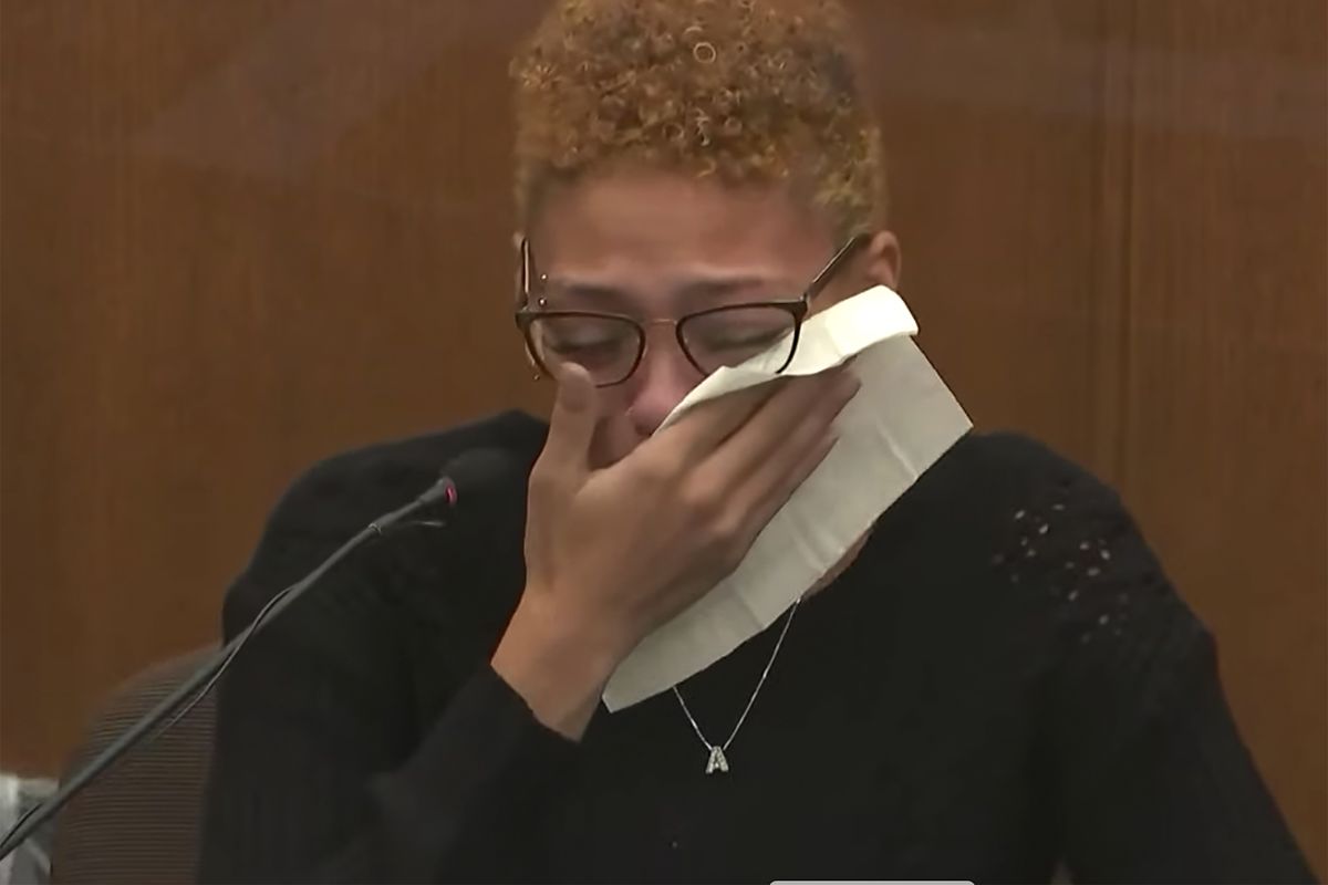 In this screen grab from video, Alayna Albrecht-Payton, a passenger in Daunte Wright