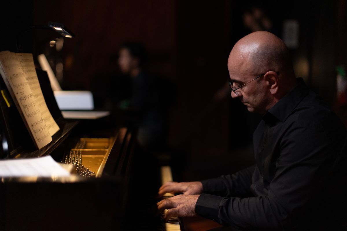 Steve Bagmanyan, one of the instrument repair technicians in the documentary, at a piano in Los Angeles.  (Courtesy of Molly O
