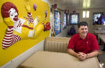 
Chris Weber, who operates 24 local McDonald's Restaurants, sits inside the caboose formerly used as a children's party room outside the McDonald's at 3416 N. Market St. The caboose sold for $11,301.95 on eBay. 
 (Holly Pickett / The Spokesman-Review)
