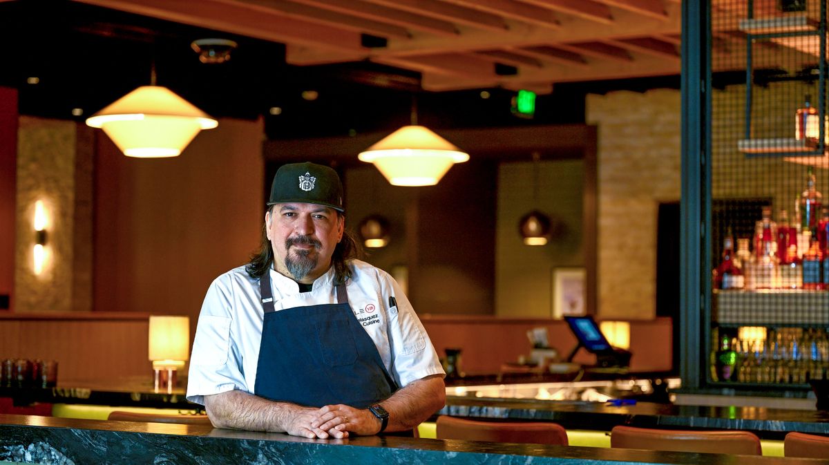 Chef Rudy Velasquez is photographed Wednesday at the Lilac and Pine restaurant inside the Davenport Grand Hotel. (Kathy Plonka/The Spokesman-Review)