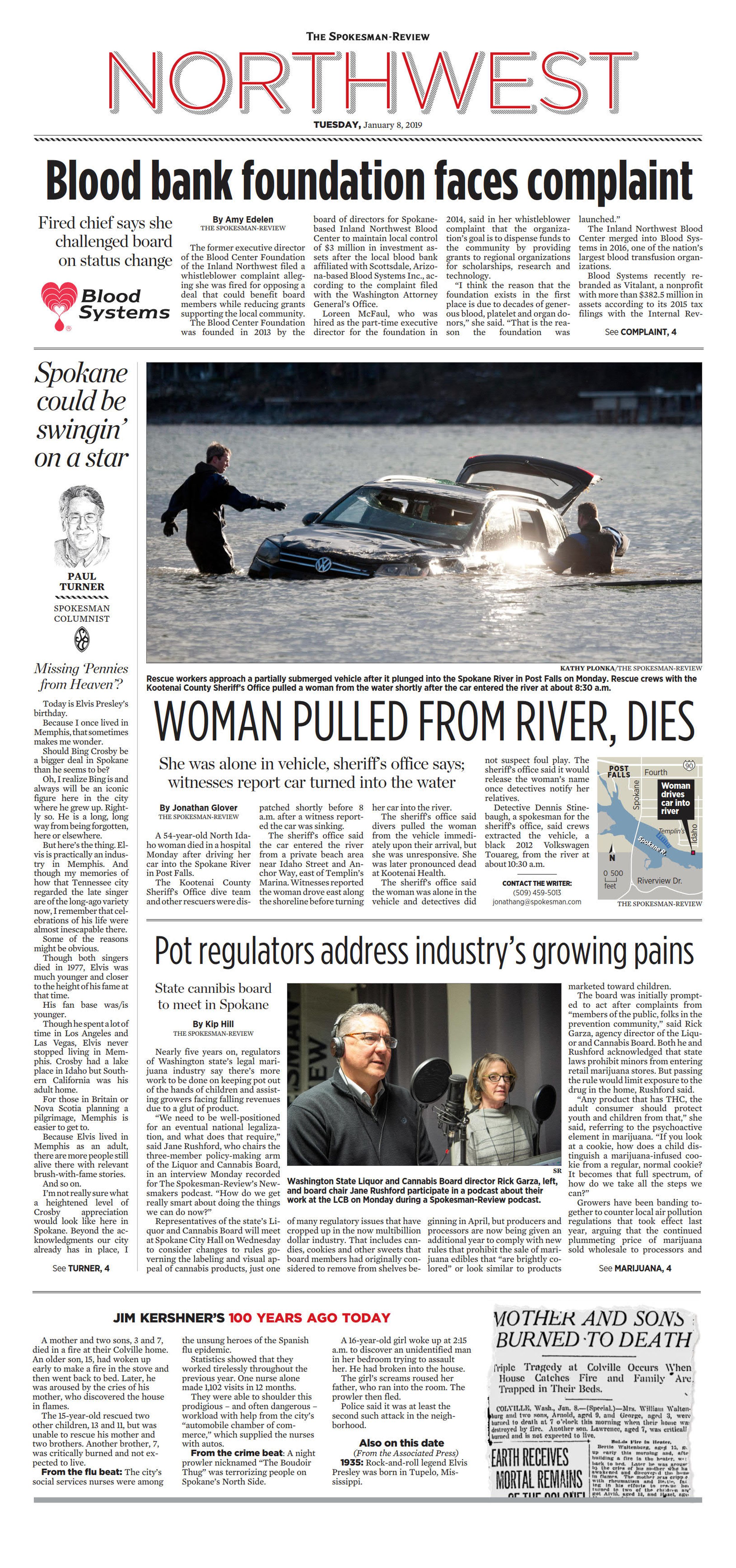 Northwest Front Page for Jan. 11, 2019 The SpokesmanReview