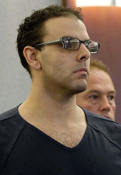 Anthony Carleo, 30, listens in Las Vegas district court during an April hearing. (Associated Press)