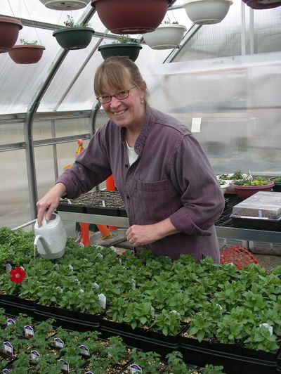 Ann Jackson-Avery prepares plants for last year’s Valley YMCA plant sale. This year’s sale is Friday and next Saturday.Photo courtesy of Pat Munts (Photo courtesy of Pat Munts / The Spokesman-Review)