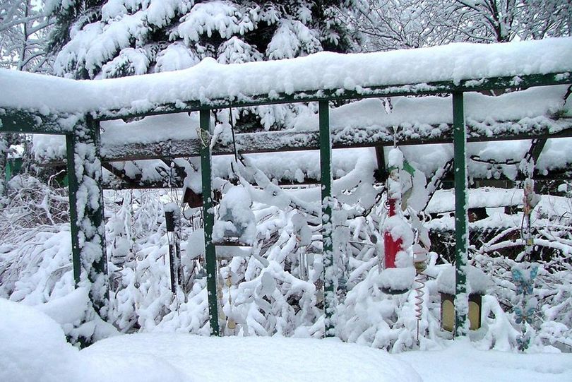 Somewhere under all that snow, photographer Kerri Thoreson claims, there's a few dozen wind chimes.