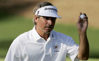 
Fred Couples acknowledges the crowd at the 10th hole. 
 (Associated Press / The Spokesman-Review)