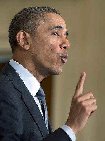 President Barack Obama speaks at the White House on Friday. (Associated Press)