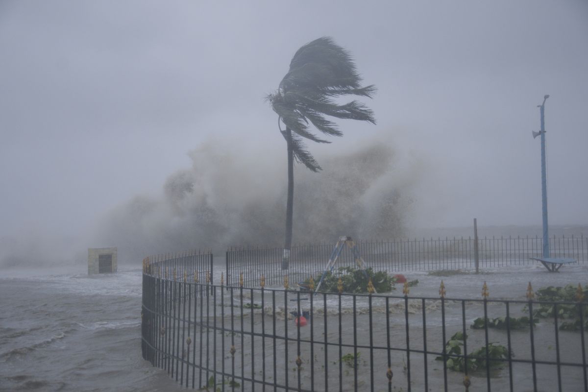 Heavy winds and sea waves hit the shore at the Digha beach on the Bay of Bengal coast as Cyclone Yaas intensifies in West Bengal state, India, Wednesday, May 26, 2021. Heavy rain and a high tide lashed parts of India