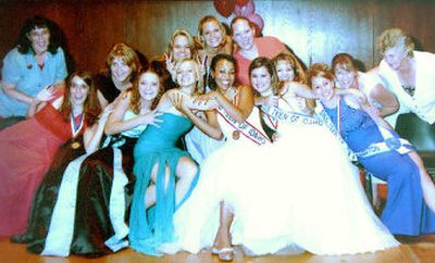 
Estrella Atkinson, center, poses for a picture with the staff and contestants of the Miss Teen Idaho pageant.
 (Photo courtesy of Estrella Atkinson / The Spokesman-Review)