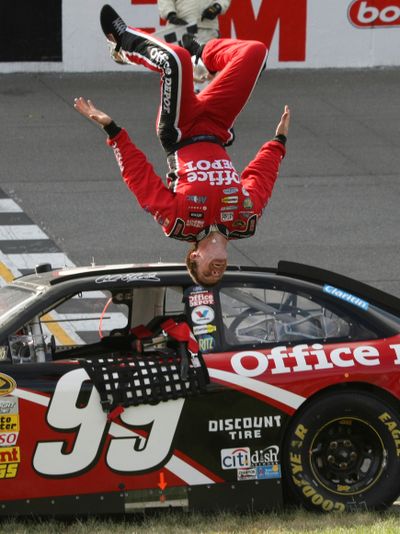 Carl Edwards earned his second victory in three races Sunday. (Associated Press / The Spokesman-Review)
