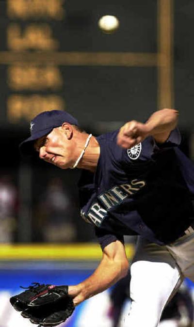 
Ryan Anderson's mound time for Seattle has been scarce since this April 2000 exhibition game. 
 (Associated Press / The Spokesman-Review)
