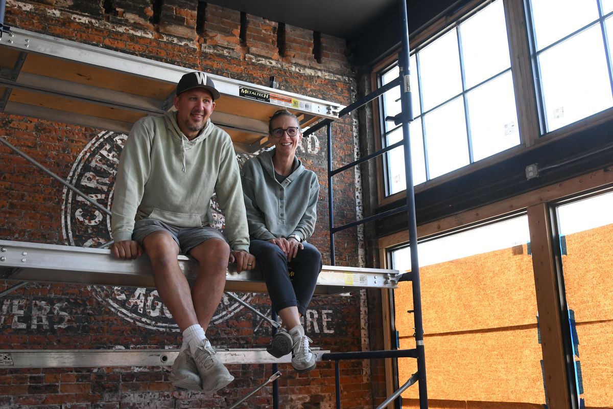 Joel and Amy Warwick are rebuilding Fonks Coffeehouse in Colfax.  (James Hanlon/The Spokesman-Review)