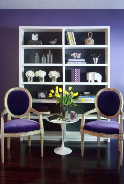 A room designed by Brian Patrick Flynn uses different shades of violet