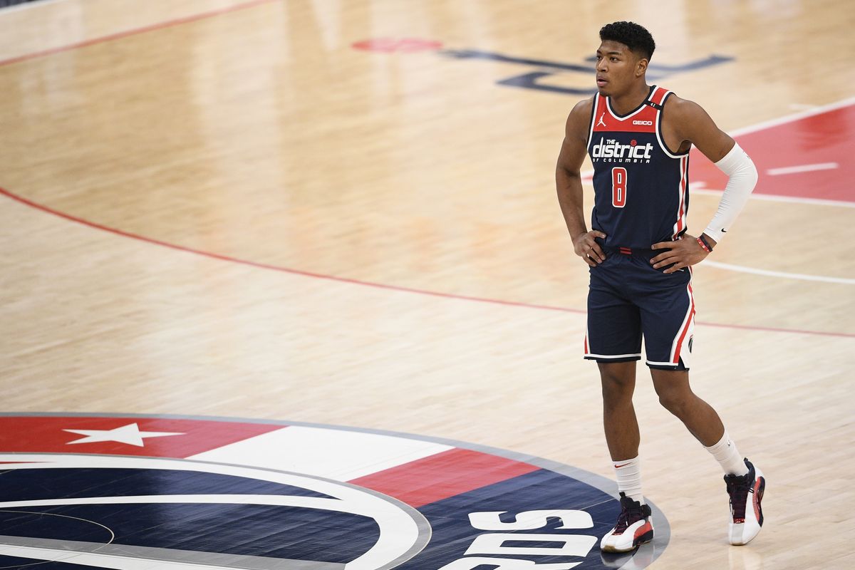 Washington Wizards forward Rui Hachimura, in his second season in the NBA, is averaging 13.3 points and 4.8 rebounds per game this season.  (Associated Press)