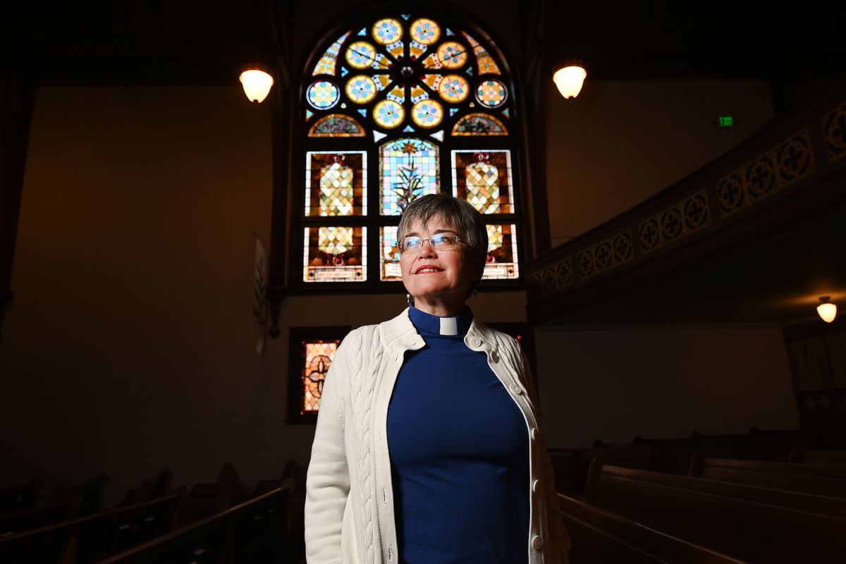 The Rev. Andy CastroLang is the pastor of the Westminster United Church of Christ, also called by its historical name, Westminster Congregational. She plans to retire in August.  (Jesse Tinsley/THE SPOKESMAN-REVI)