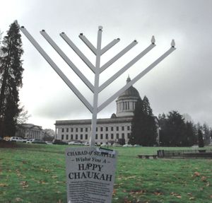 Menorah on the Capitol Grounds erected by a Seattle group. (Jim Camden/The Spokesman-Review)