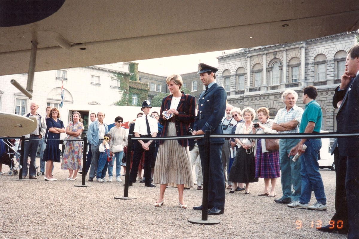 Princess Diana checks out an exhibit of World War II planes in London in September 1990. Gerald King happened upon the scene while vacationing in London. (Gerald R. King)