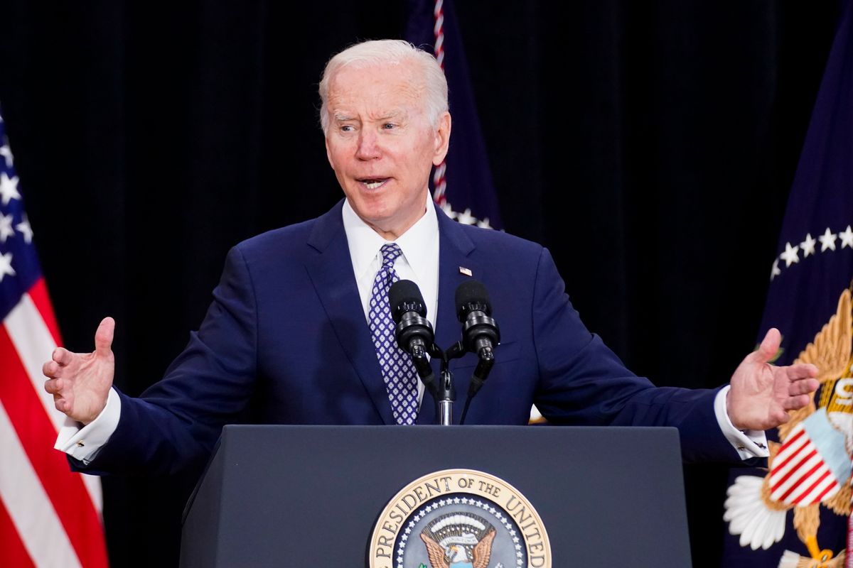 President Joe Biden speaks at the Delavan Grider Community Center in Buffalo, N.Y., Tuesday, May 17, 2022, following Saturday’s shooting at a supermarket.  (Andrew Harnik)